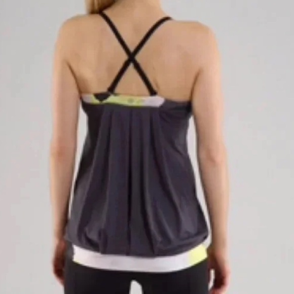 ❤️ Lululemon Pure Focus Tank 4 Citron Tinted Canvas gray A7 - Picture 2 of 9